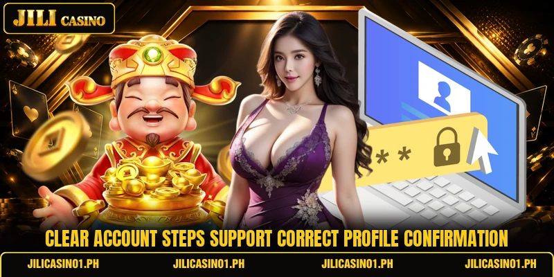 Clear account steps support correct profile confirmation