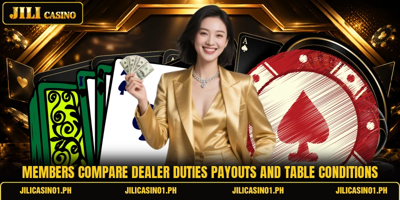 Members compare dealer duties payouts and table conditions