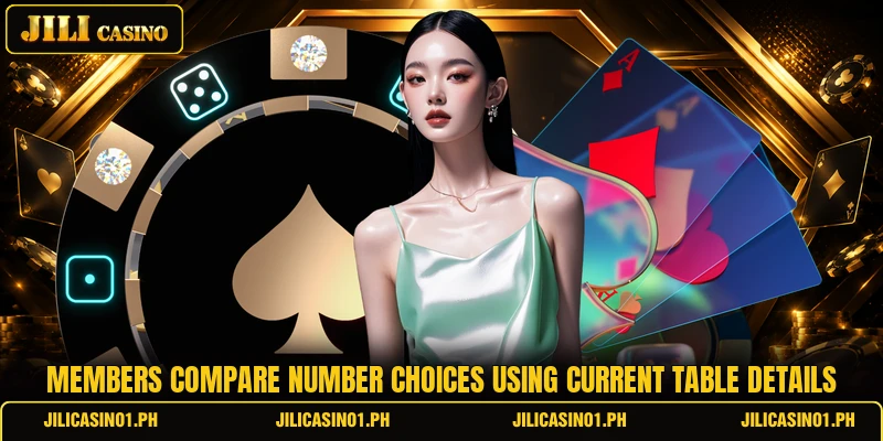 Members compare number choices using current table details