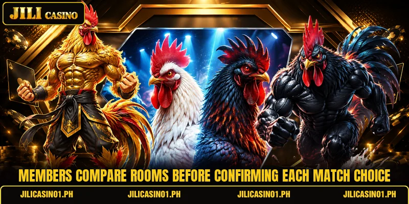 Members compare rooms before confirming each match choice Members compare rooms before confirming each match choice